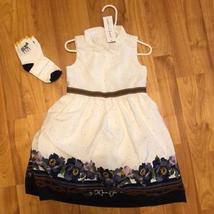 Janie and Jack Size 3 Dress with Matching Socks